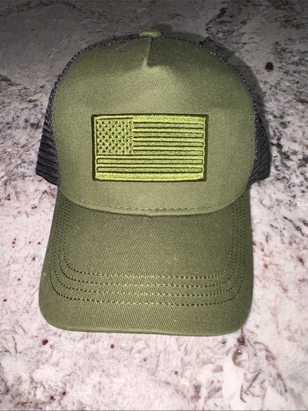 Green American flag hat, cap adjustable